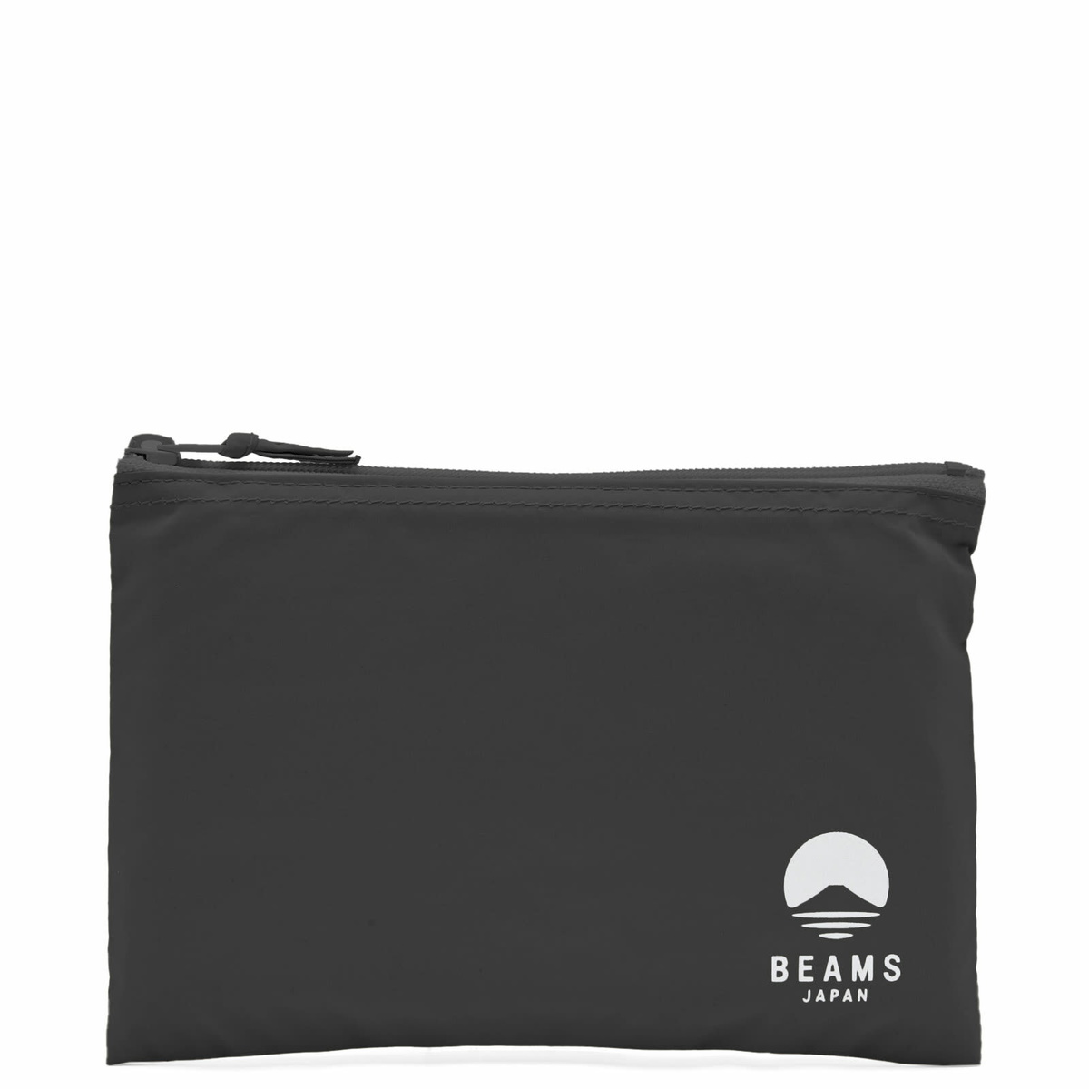 BEAMS JAPAN Logo A5 Flat Pouch in Black 