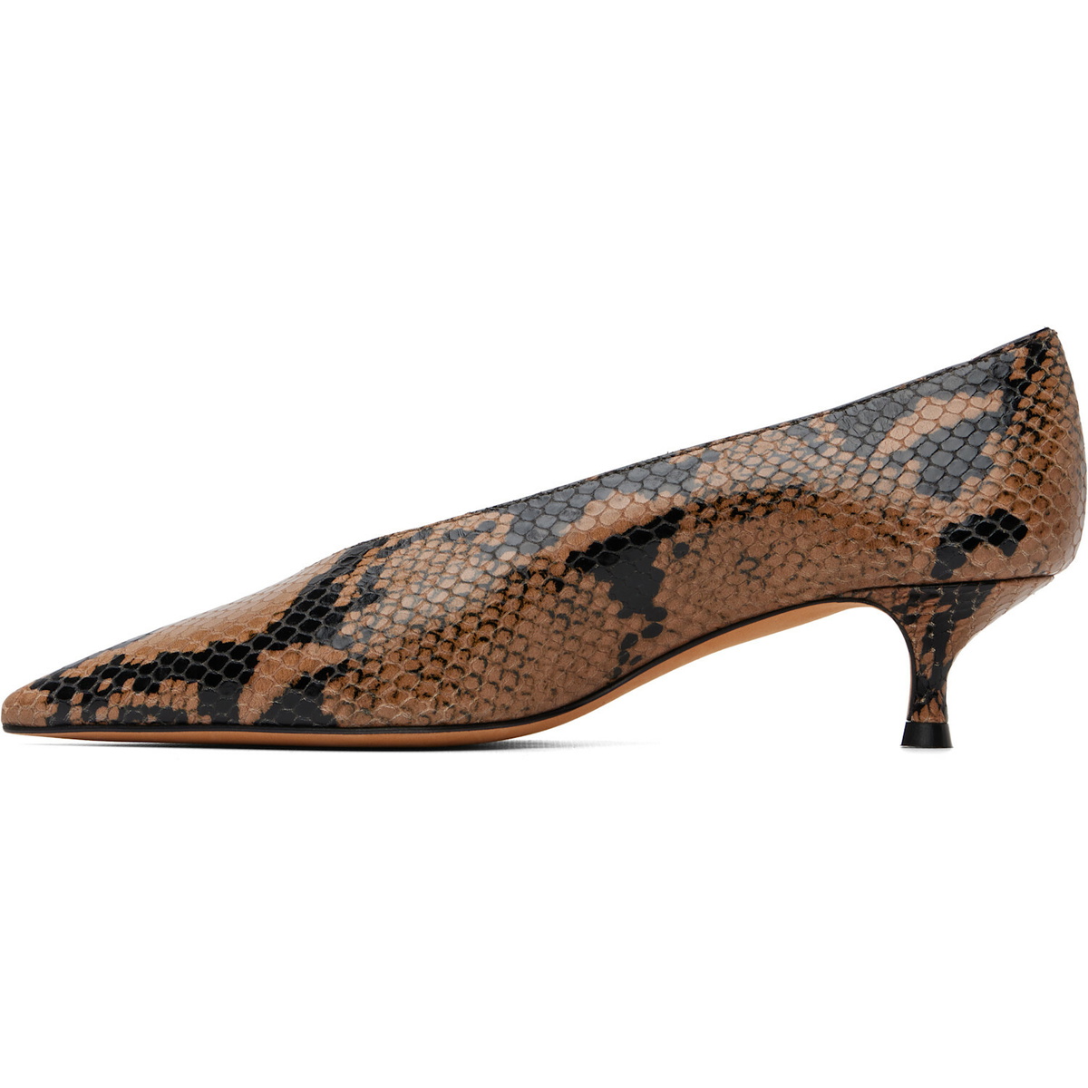 Le Monde Beryl Brown & Black Babouche Kitten Heels
