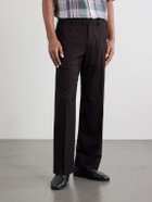 Kaptain Sunshine - Straight-Leg Wool-Poplin Trousers - Brown