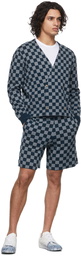 Bode Blue Duotone Checkerboard Shorts