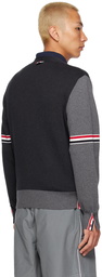 Thom Browne Gray Colorblocked Cardigan