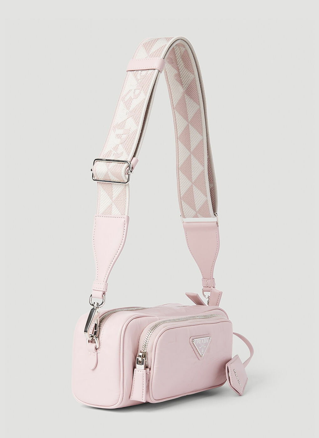 Prada - Antique Leather Pocket Shoulder Bag in Pink Prada