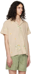 HARAGO Beige Floral Shirt