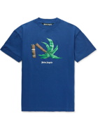 Palm Angels - Logo-Print Cotton-Jersey T-Shirt - Blue