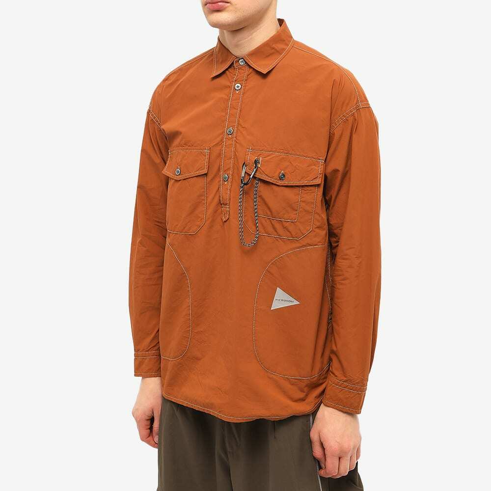 And Wander Men's Cordura Popover Shirt in Brown and Wander