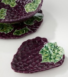 Bordallo Pinheiro Grapes set of 4 earthenware dessert plates
