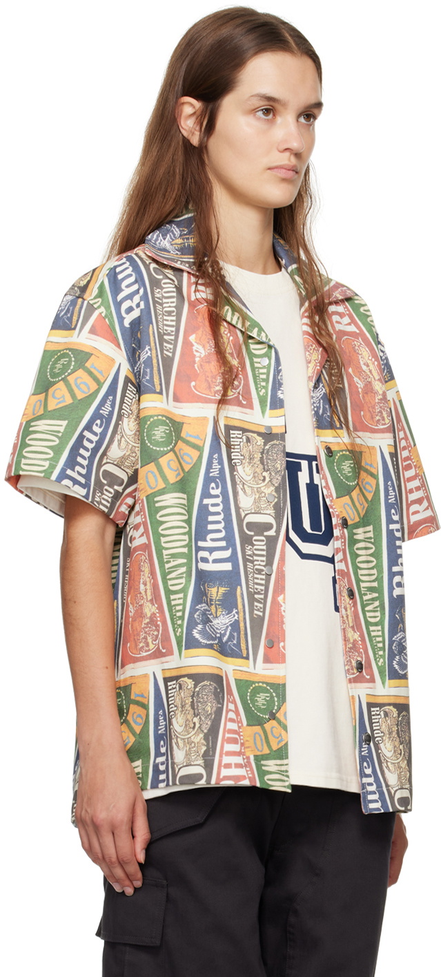 Rhude Multicolor Collegiate Flag Shirt