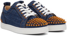 Christian Louboutin Navy Fun Louis Junior Spikes Sneakers