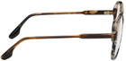 Victoria Beckham Tortoiseshell Faceted Round Optical Glasses