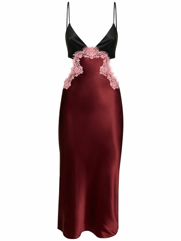 Photo: FLEUR DU MAL - Silk & Lace Cutout Slip Midi Dress