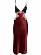 FLEUR DU MAL - Silk & Lace Cutout Slip Midi Dress