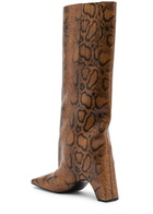Coperni Bridge 50 Python-effect Leather Knee-high Boots Brown