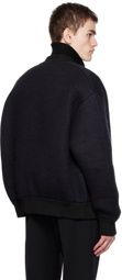 Jil Sander Black Zip Sweater