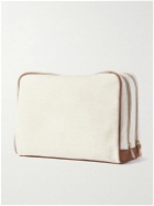 Brunello Cucinelli - Leather-Trimmed Cotton and Linen-Blend Canvas Wash Bag