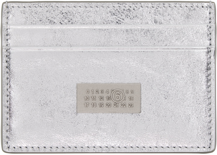 Photo: MM6 Maison Margiela Silver Numeric Leather Card Holder