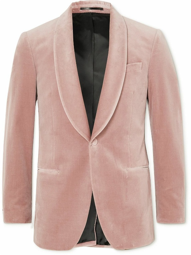 Photo: Mr P. - Cotton-Blend Velvet Tuxedo Jacket - Pink