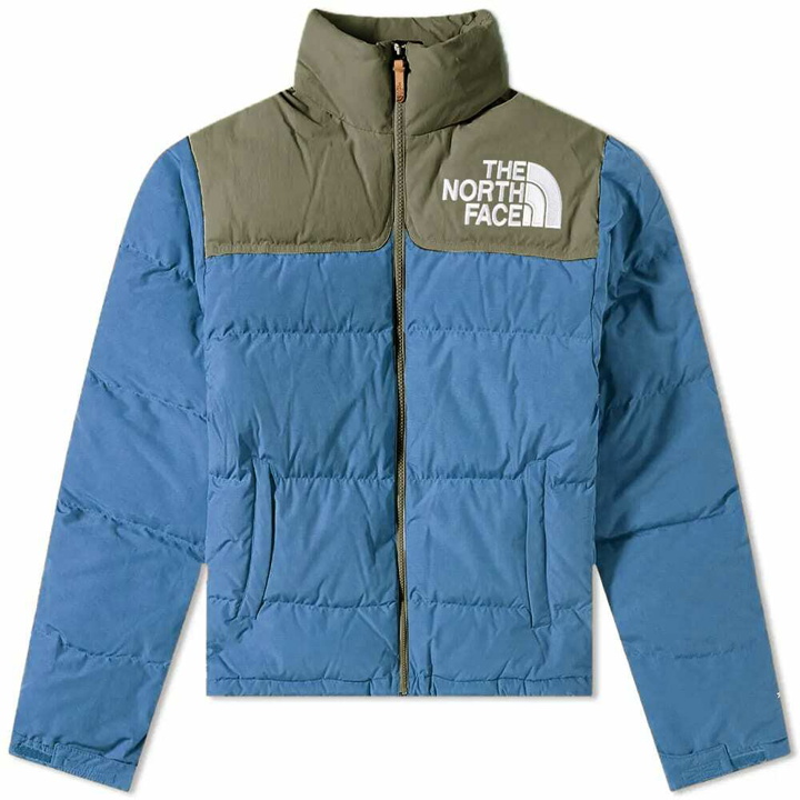 Photo: The North Face Men's 92 Low-Fi Hi-Tek Nuptse in Shady Blue/New Taupe Green