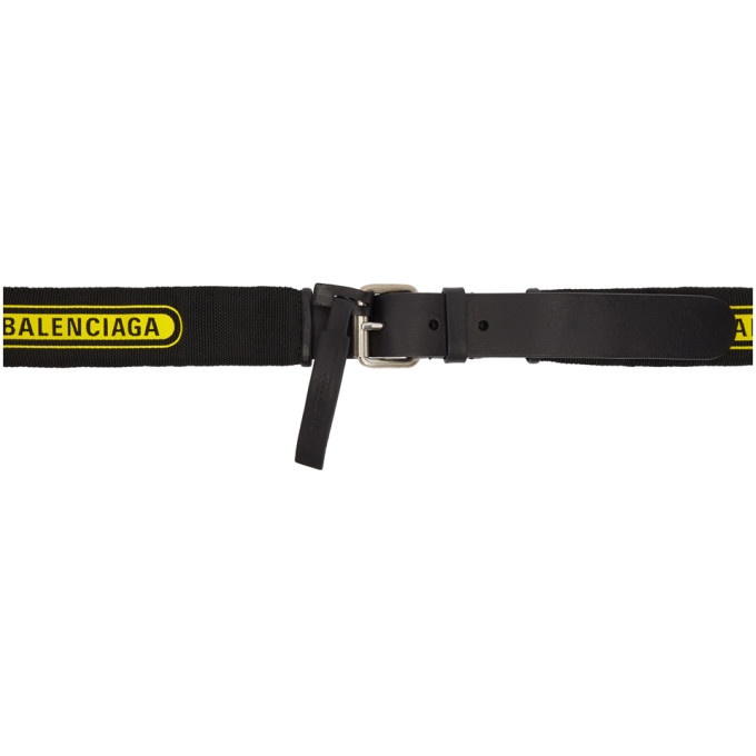 Photo: Balenciaga Black and Yellow Logo Belt