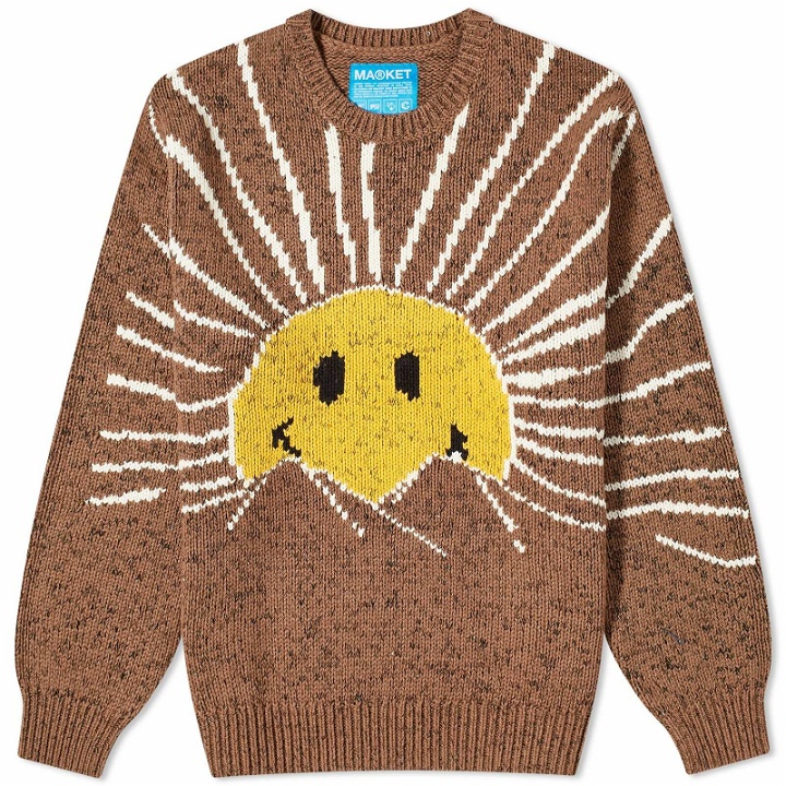 Photo: MARKET Men's Smiley Sunrise Crew Sweater in Acorn