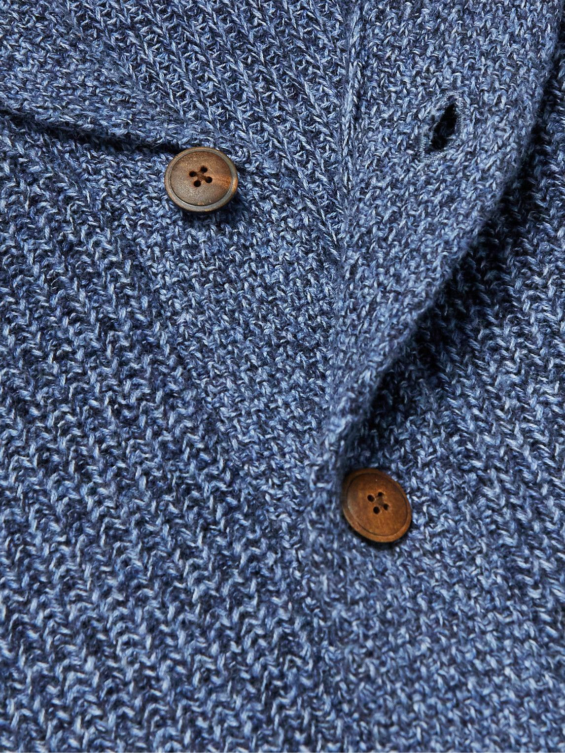 Faherty - Shawl-Collar Cotton and Cashmere-Blend Cardigan - Blue Faherty