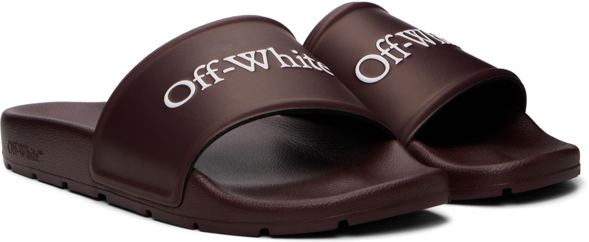 Off-White Burgundy Bookish Slides