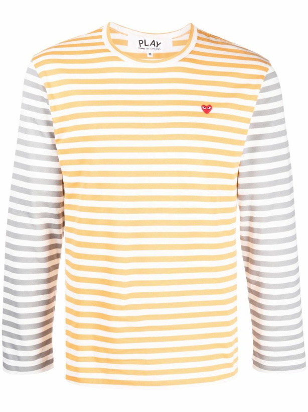 Photo: COMME DES GARCONS PLAY - Logo Striped Long Sleeve T-shirt