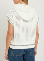 Varley Vittoria Hooded Open-knit Cotton Jumper White