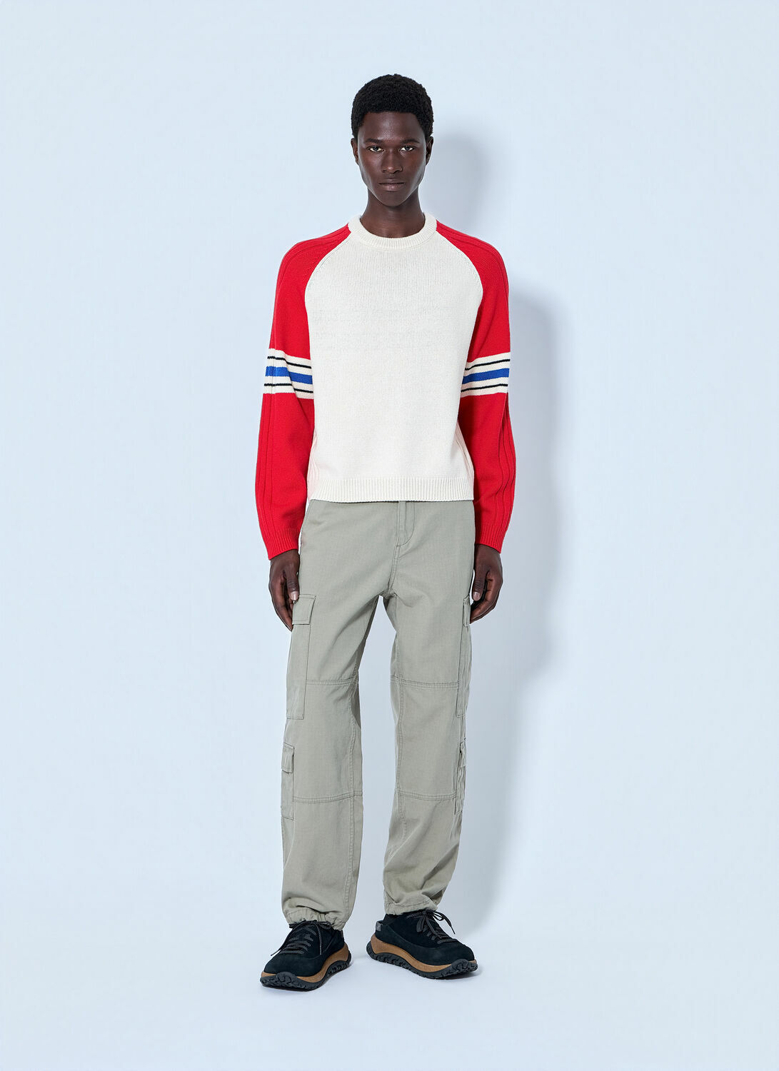 Stüssy Stripe Raglan Crewneck Sweatshirt