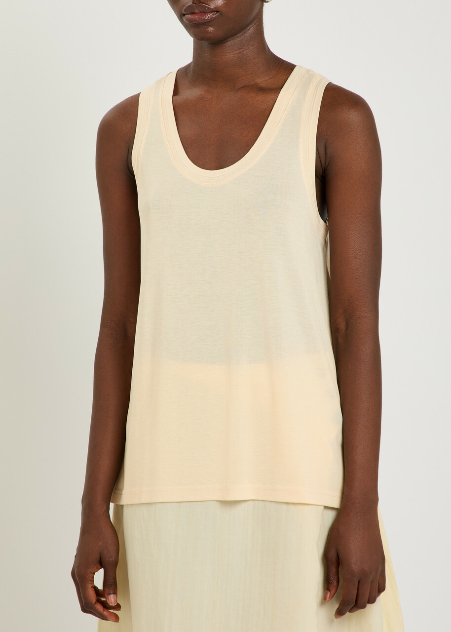 Studio Nicholson Scoop-neck Woven Tank top Beige