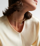Octavia Elizabeth Olivia 18kt gold pendant choker with diamonds and tanzanite