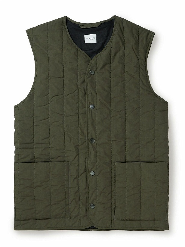 Photo: Sunspel - Quilted Cotton Gilet - Green