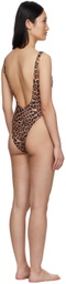 Reina Olga Brown Leopard Funky One-Piece Swimsuit