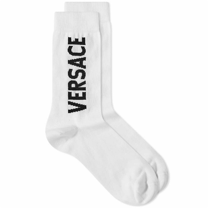 Photo: Versace Men's Logo Socks in White/Black