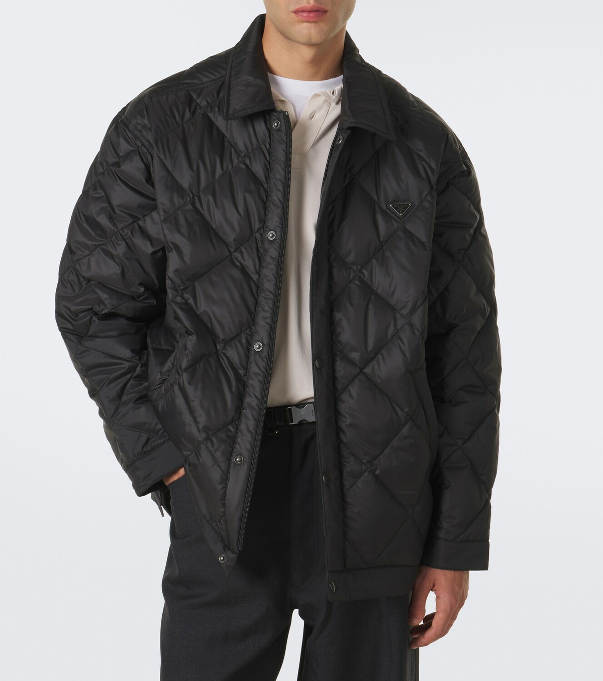 Prada Logo quilted down jacket