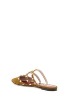 Valentino Garavani Rockstud Suede Mules Camel