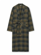 Zimmerli - Checked Cotton and Wool-Blend Flannel Robe - Green