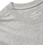 NIKE - Logo-Embroidered Mélange Cotton-Jersey T-Shirt - Gray