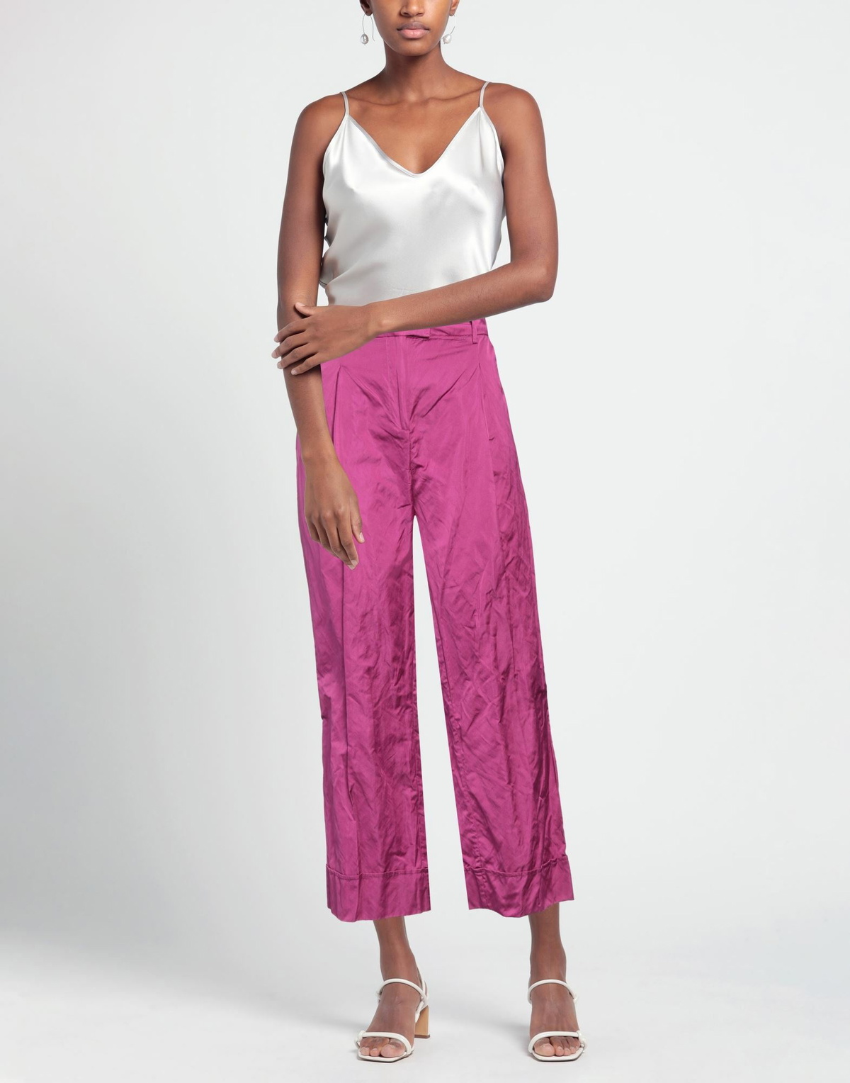 Manila Grace Womens Pants in Magenta