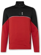 Colmar - Colour-Block Stretch-Jersey Half-Zip Base Layer - Red