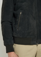 Tods Suede Bomber Jacket Blue