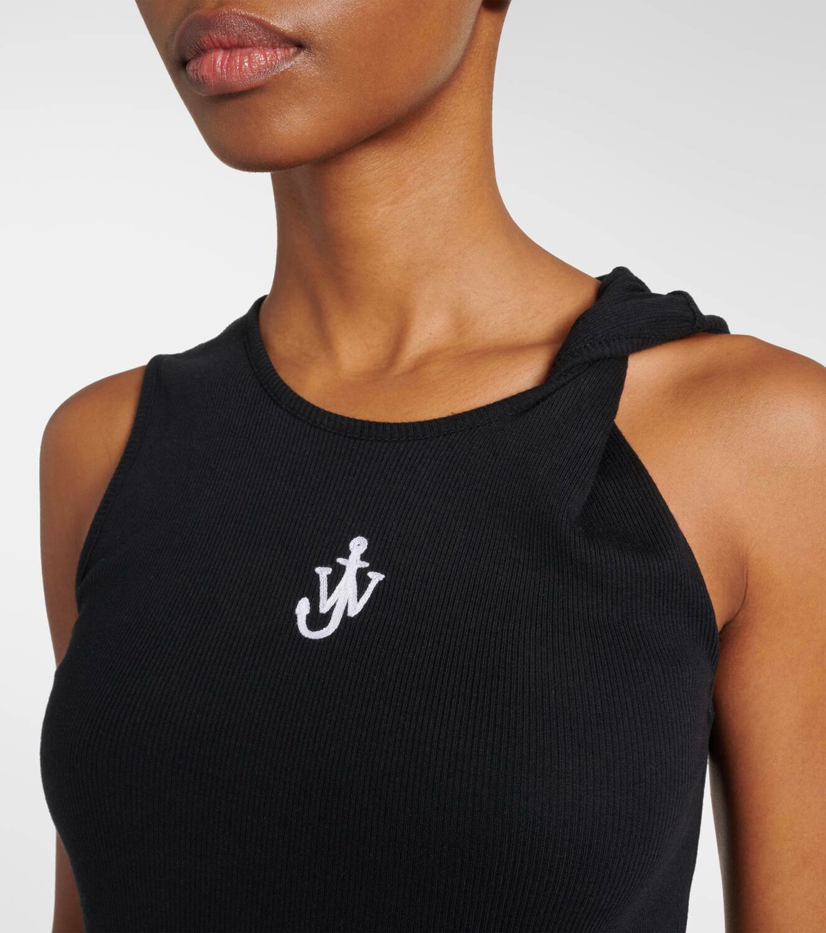 JW Anderson Logo embroidery cotton jersey maxi dress JW Anderson