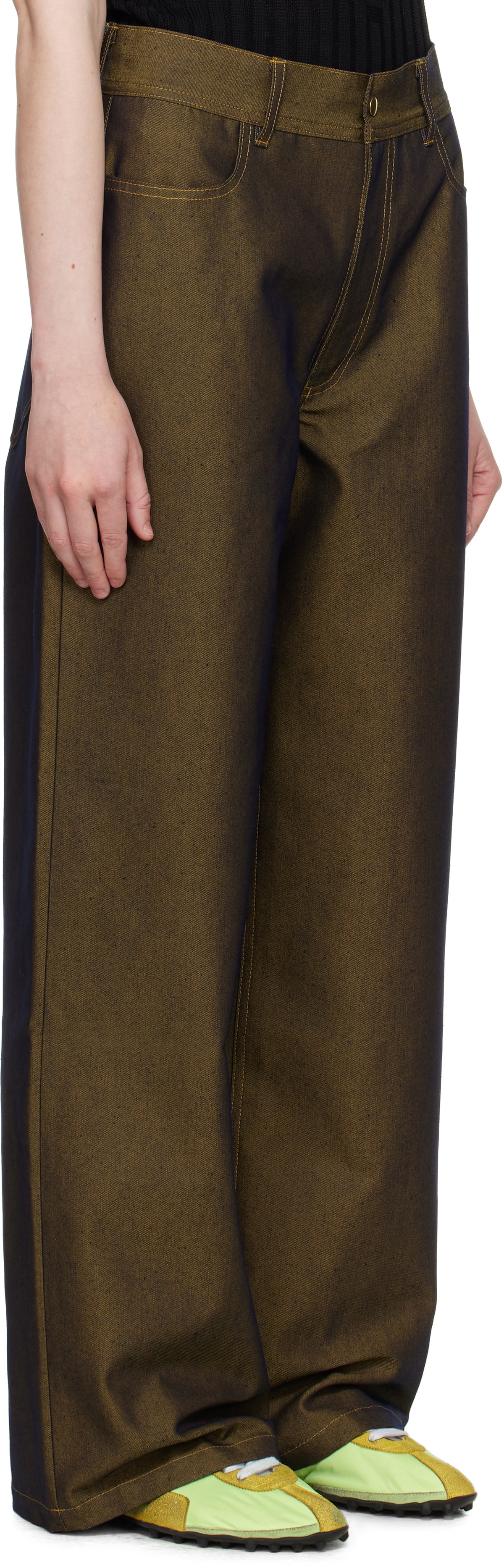 Stanley Raffington Navy & Yellow Two Tone Jeans