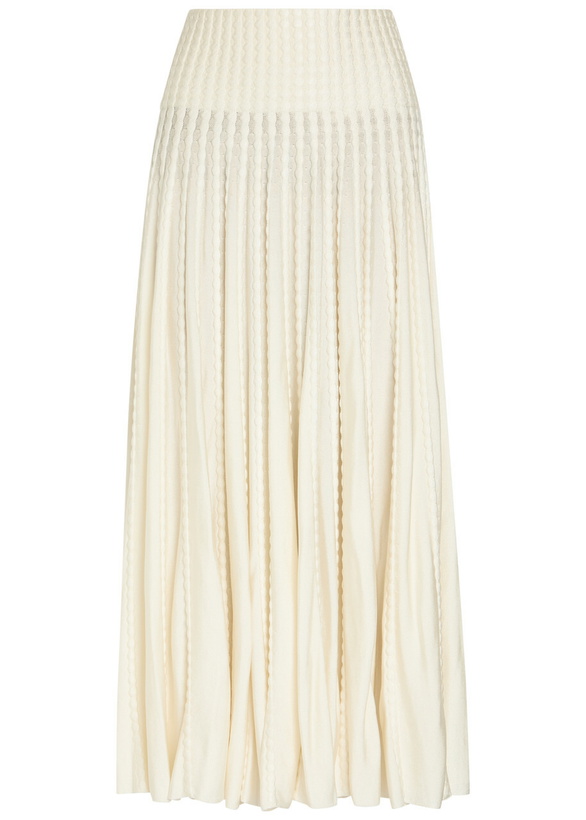Photo: Alaïa Textured Knit Midi Skirt White