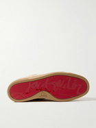 Christian Louboutin - Louis Junior Grosgrain-Trimmed Suede Sneakers - Brown