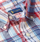 Polo Ralph Lauren - Button-Down Collar Checked Linen Shirt - Blue