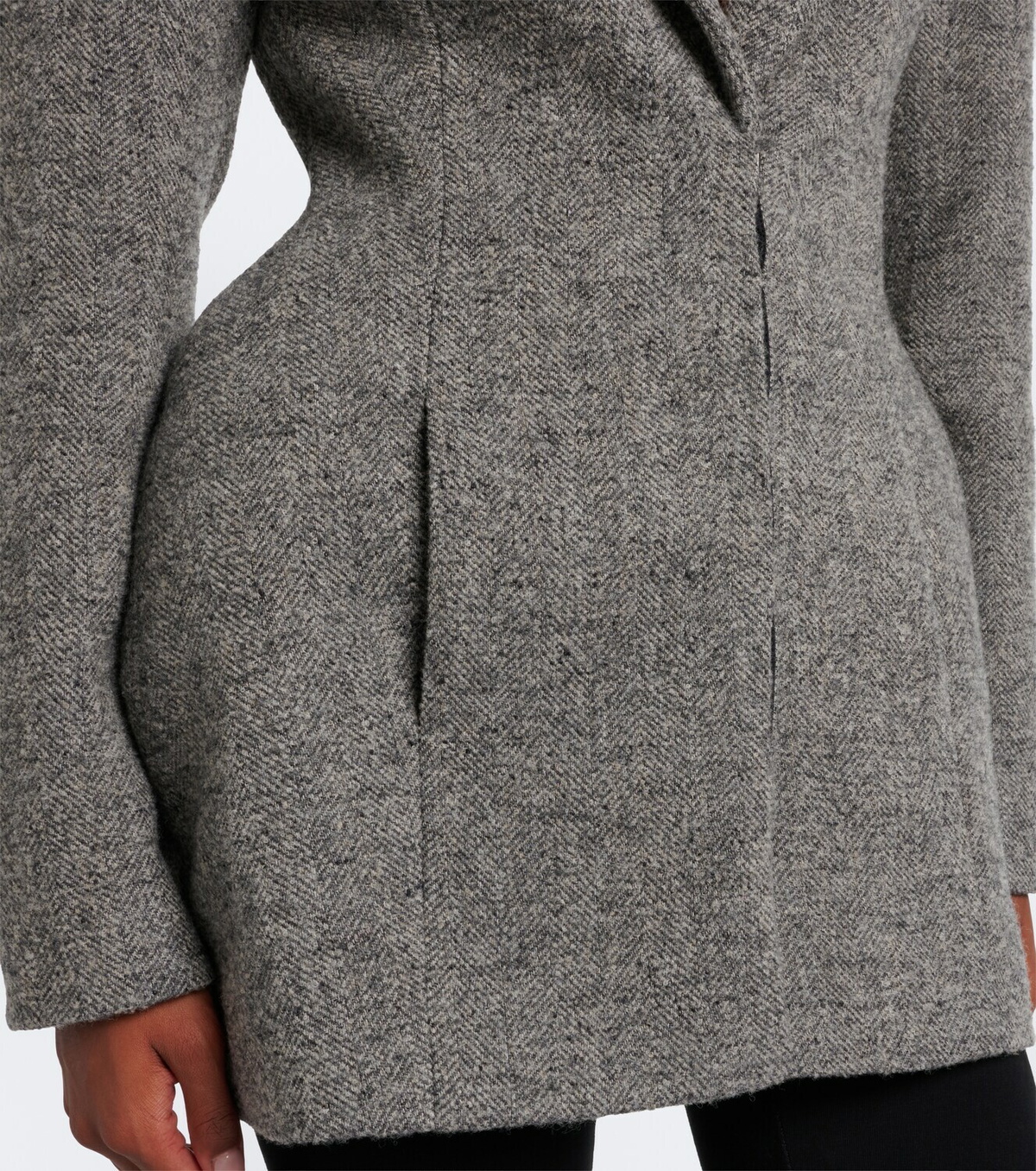 Magda Butrym Herringbone wool-blend blazer dress