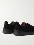Zegna - Triple Stitch™ Suede Slip-On Sneakers - Black