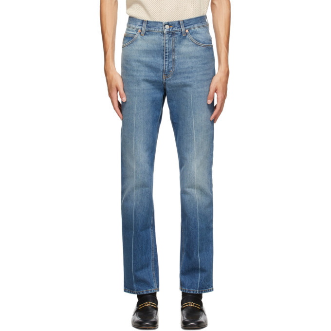 Photo: Gucci Blue Marble Wash Regular Fit Jeans