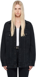 KHAITE Black 'The Ross' Denim Jacket