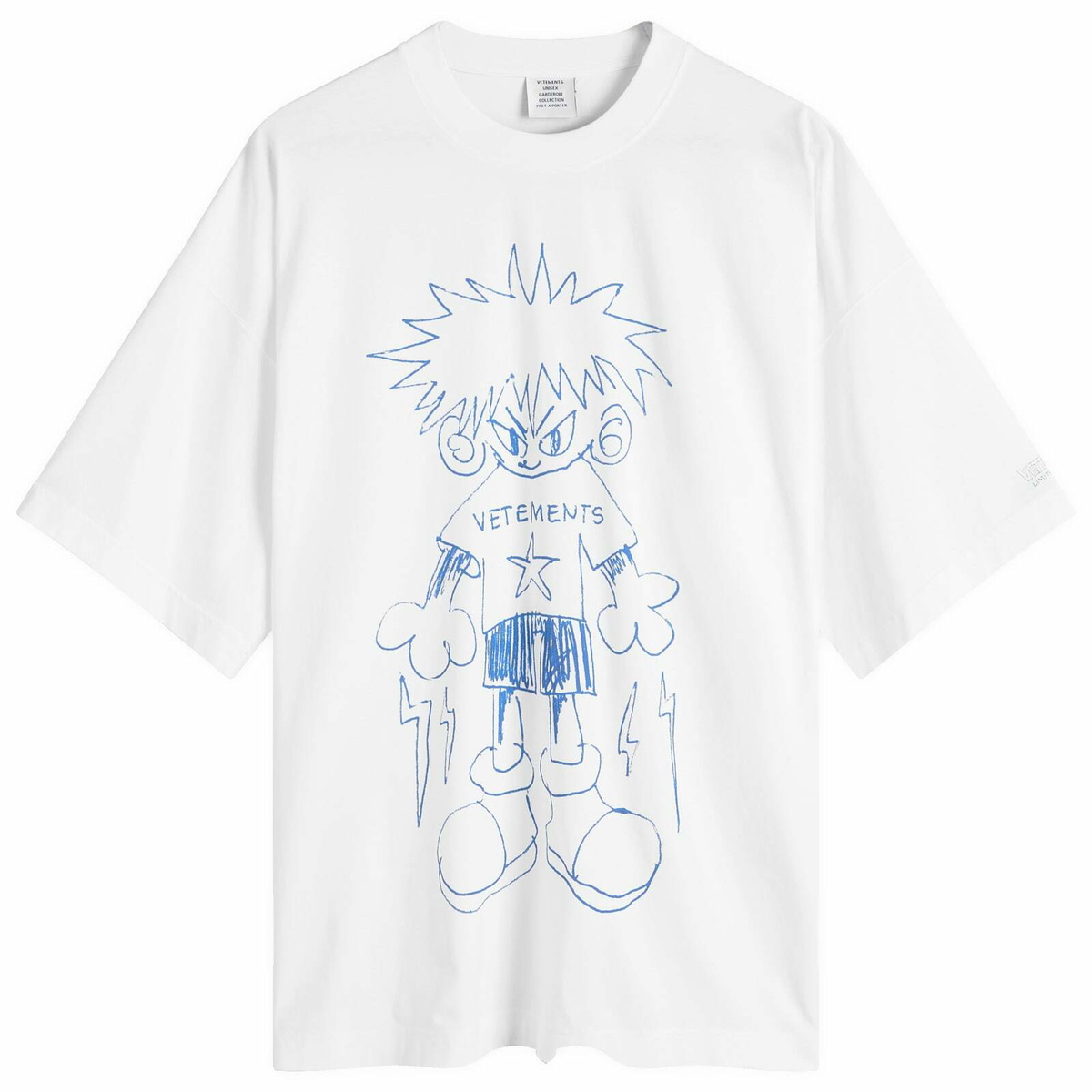 Tシャツ・カットソー VETEMENTS Men T Shirts UA66LS630WWHITE White VETEMENTS Men's Drawing T-Shirt in White Vetements